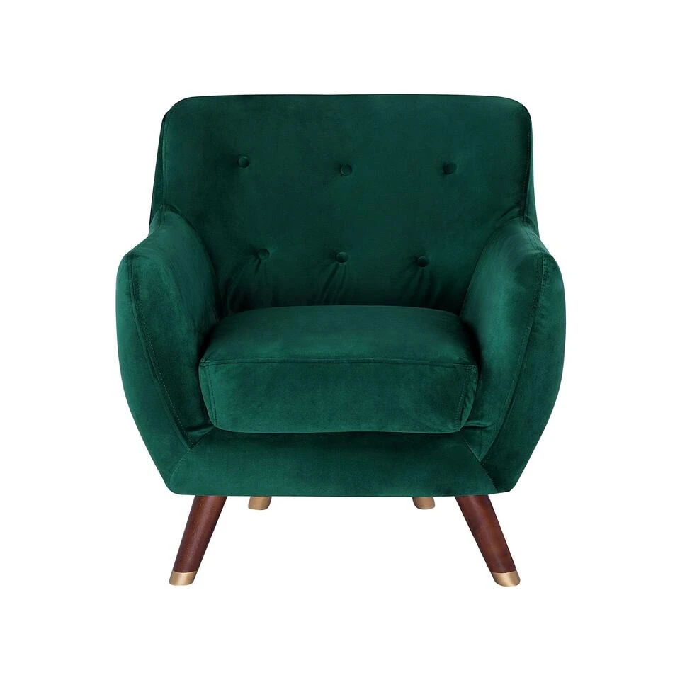 Beliani Fauteuil BODO - Groen Fluweel 4 Beliani Fauteuil BODO - Groen Fluweel - Afbeelding 4