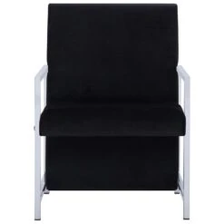 VidaXL Fauteuil Met Chromen Poten Fluweel Zwart -Puur Winkel cad1001d6ba54cf3a13360753a3ae743