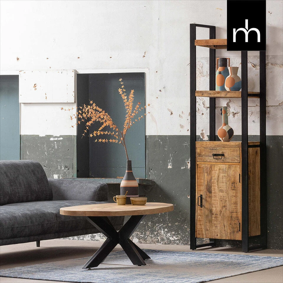 Salontafel Mesa Cm - Mangohout - Bruin - Ovaal 4 Salontafel Mesa Cm - Mangohout - Bruin - Ovaal - Afbeelding 4