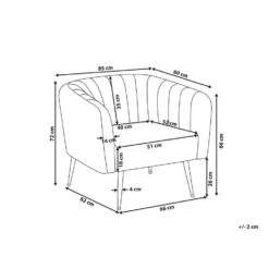 Beliani Fauteuil LACONIA - Blauw Fluweel -Puur Winkel cfefd4b66cb749448a66075a9fa96c48