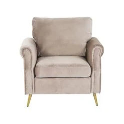 Beliani Fauteuil VIETAS - Beige Fluweel -Puur Winkel d09d89ba9b164aad9c7bb161ceca3f31