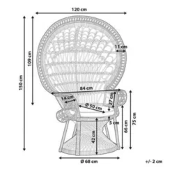 Beliani Fauteuil EMMANUELLE - Beige Rotan -Puur Winkel d8f034c9935c4d75bb49ed944991e2db