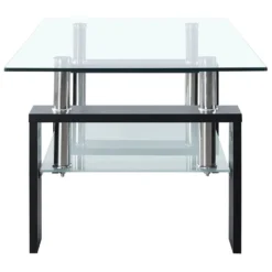 VidaXL Salontafel 95x55x40 Cm Gehard Glas Transparant En Zwart 6 VidaXL Salontafel 95x55x40 Cm Gehard Glas Transparant En Zwart -Puur Winkel e21650910c1749dca565cc819594073d