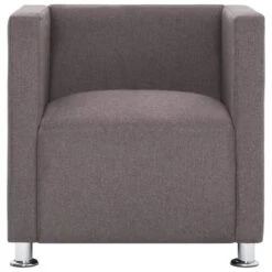 VidaXL Fauteuil Kubus Stof Taupe -Puur Winkel e2c53a0867be42e69334a50faa11dc02