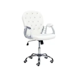 Beliani Bureaustoel PRINCESS - Wit Kunstleer -Puur Winkel ee32e21a4a8f44f893ab9cbfa83e95b0