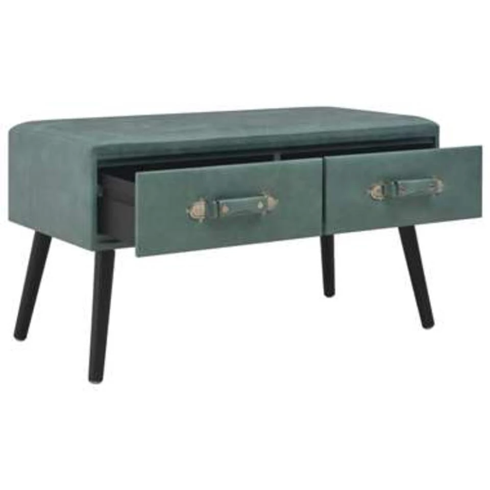 VidaXL Salontafel 80x40x46 Cm Kunstleer Zeegroen 2 VidaXL Salontafel 80x40x46 Cm Kunstleer Zeegroen - Afbeelding 2