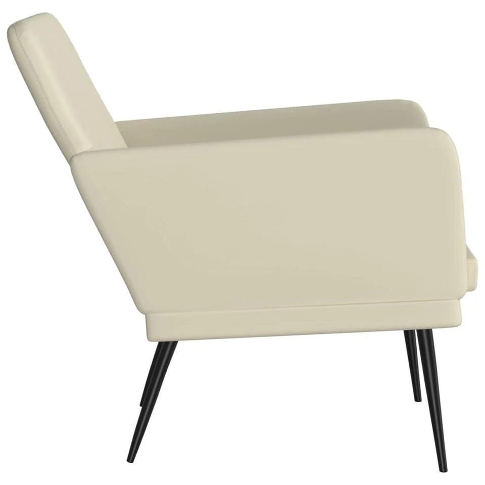 VidaXL Fauteuil 61x78x80 Cm Kunstleer Crèmekleurig 4 VidaXL Fauteuil 61x78x80 Cm Kunstleer Crèmekleurig - Afbeelding 4