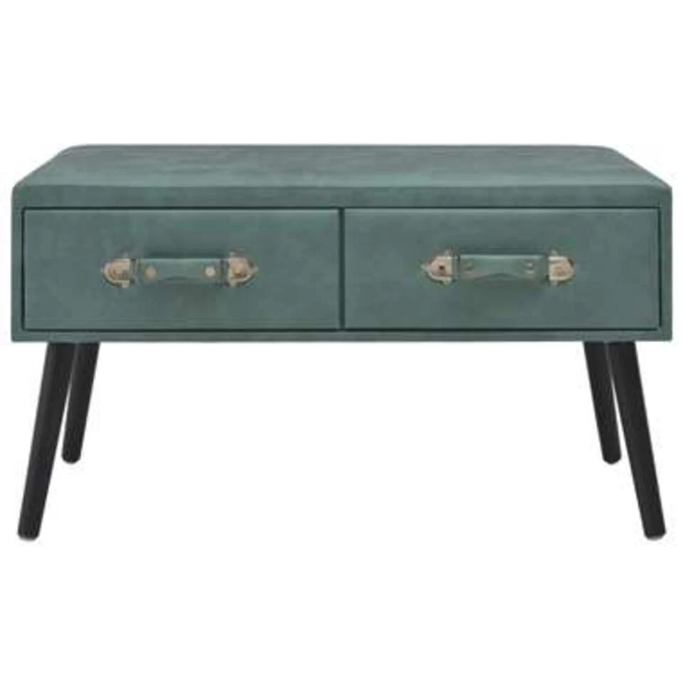 VidaXL Salontafel 80x40x46 Cm Kunstleer Zeegroen 4 VidaXL Salontafel 80x40x46 Cm Kunstleer Zeegroen - Afbeelding 4