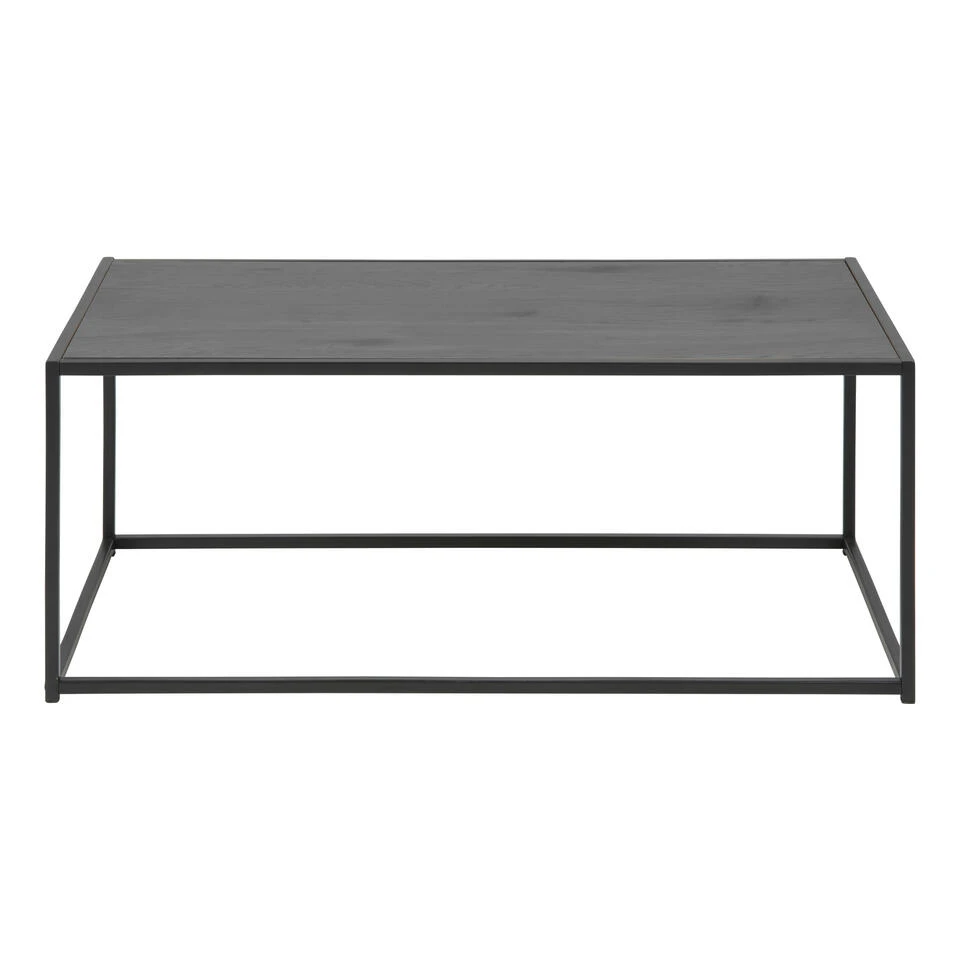 Sohome Salontafel Joannie - 100 X 50cm - Zwart Essen / Metaal 2 Sohome Salontafel Joannie - 100 X 50cm - Zwart Essen / Metaal - Afbeelding 2