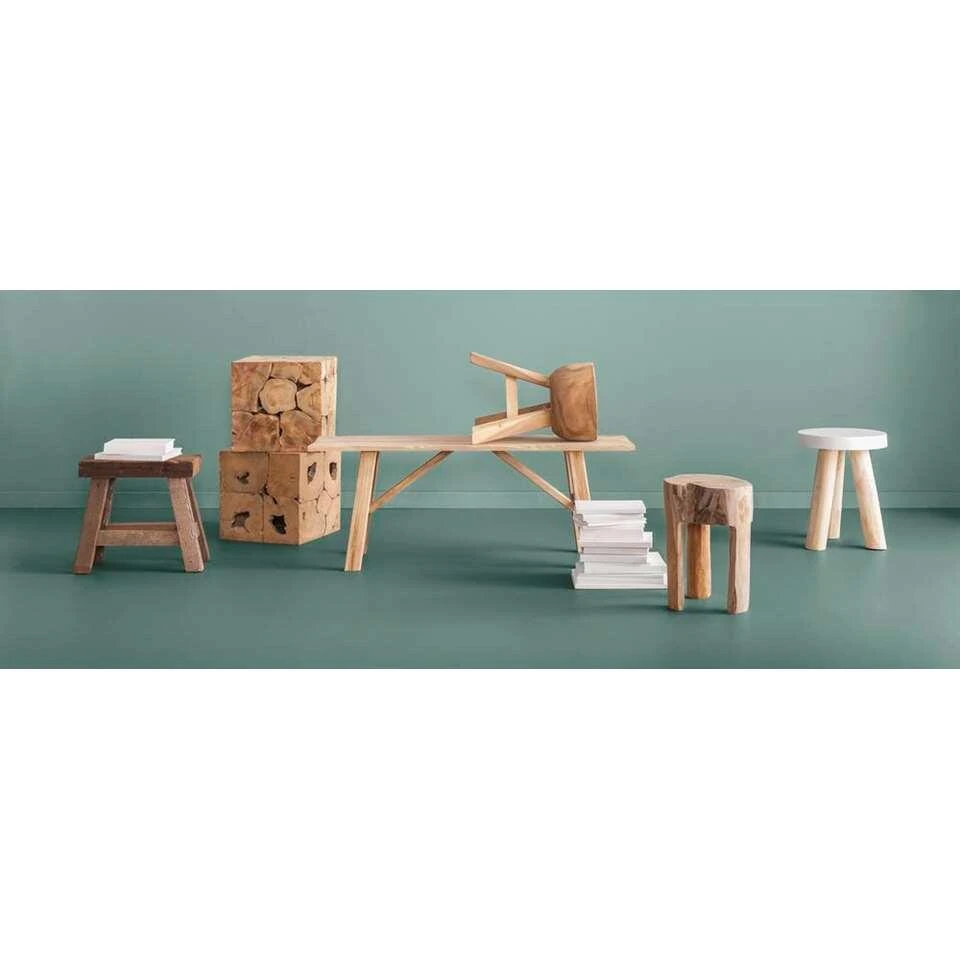 Decoratief Blok Naturel Teak Luuk - Bruin - 37x37x37 Cm 4 Decoratief Blok Naturel Teak Luuk - Bruin - 37x37x37 Cm - Afbeelding 4