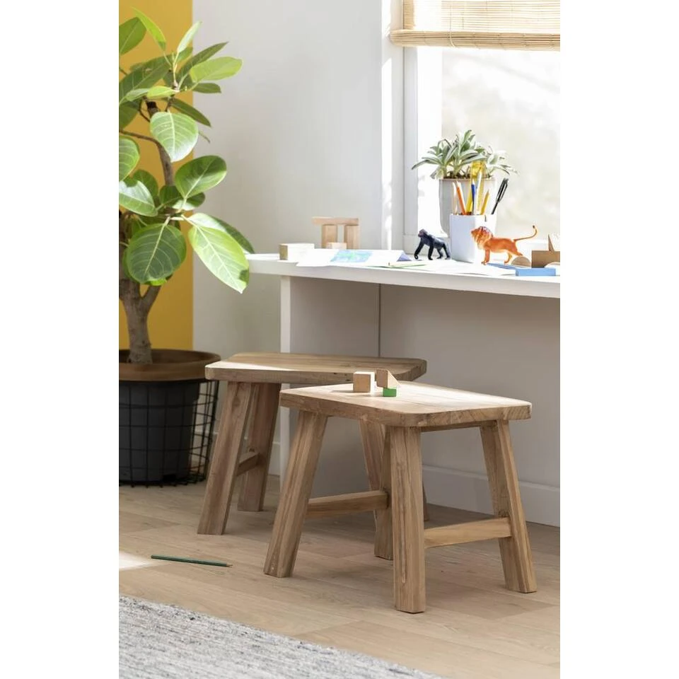 Kruk Quincy - Teak - 36x40x30 Cm 3 Kruk Quincy - Teak - 36x40x30 Cm - Afbeelding 3